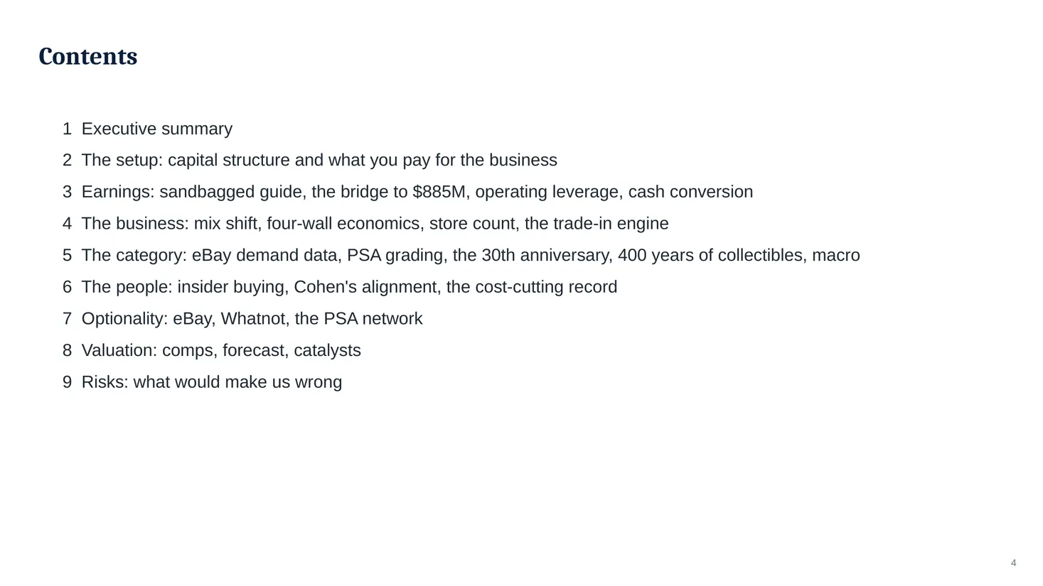 Slide 4: Contents